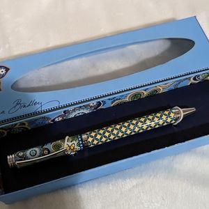 Vera Bradley  Ball Point Pen in Bali Blue.. black ink - New in box!